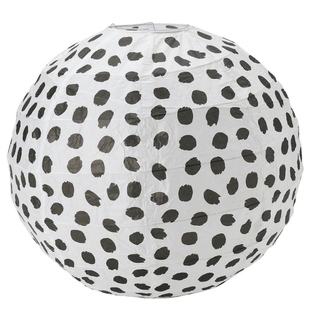 4 BLACKLIBERACE! IKEA REGOLIT Pendant Lamp Shade, White/Black Rice Paper NEW